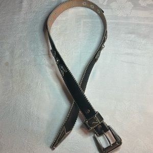 Cache Western Black Silver Bling Belt NWOT M